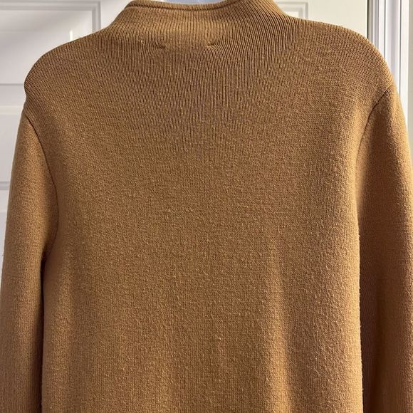 Ann Taylor Oversized Camel Tan/ Cream Cardigan Jacket w/ Pockets & Zipper-Small - Picture 8 of 12